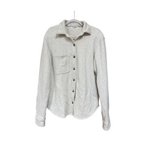 Perfectwhitetee Button Front Shirt Small Cream Made USA Cozy